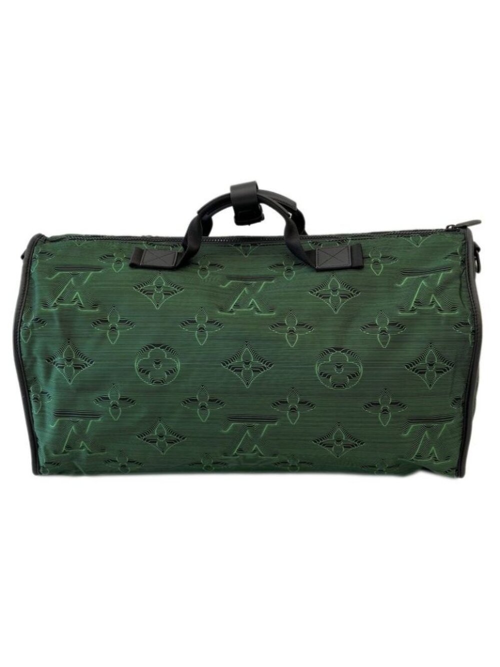 Louis Vuitton Boston Bag Black Green Keepall Bandouliere Reversible 50 - Picture 8 of 16